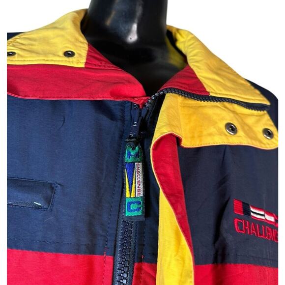 Vtg HC Sailing Jacket Mens L Color Block Racing Gear CHALLENGE NR 2104 Lined - Picture 3 of 13